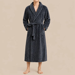 La boutique du peignoir Peignoir Homme Polaire - Long Épais, Gris Anthracite