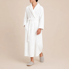 La boutique du peignoir Peignoir Homme Polaire - Long Gaufré, Blanc