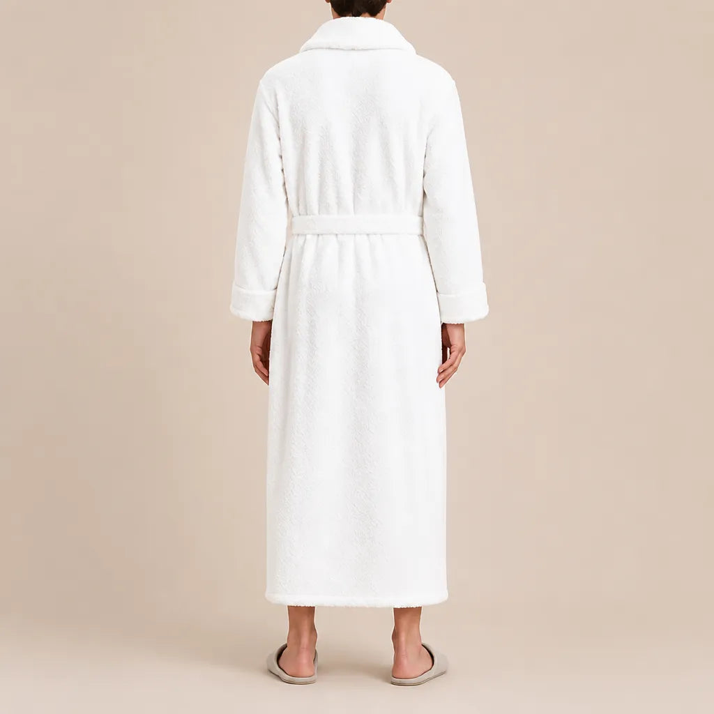 La boutique du peignoir Peignoir Homme Polaire - Long Gaufré, Blanc