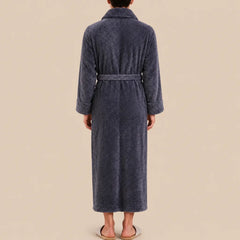 La boutique du peignoir Peignoir Homme Polaire - Long Gaufré, Gris Anthracite