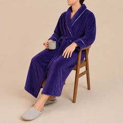 La boutique du peignoir Peignoir Homme Polaire - Long Gaufré, Violet