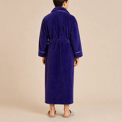 La boutique du peignoir Peignoir Homme Polaire - Long Gaufré, Violet