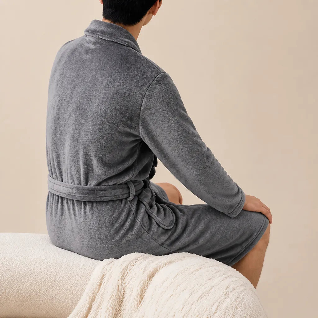 La boutique du peignoir Peignoir Homme Polaire - Mi-Long, Gris