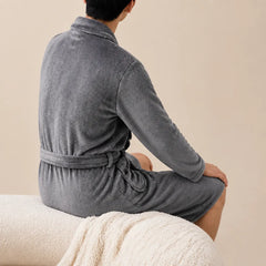 La boutique du peignoir Peignoir Homme Polaire - Mi-Long, Gris