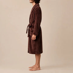 La boutique du peignoir Peignoir Homme Polaire - Mi-Long, Marron Chocolat