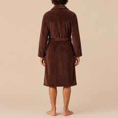 La boutique du peignoir Peignoir Homme Polaire - Mi-Long, Marron Chocolat