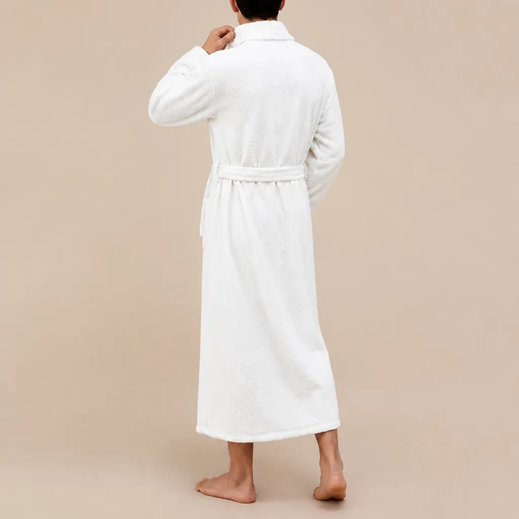 La boutique du peignoir Peignoir Homme Polaire - Velours Col Châle, Blanc