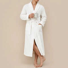 La boutique du peignoir Peignoir Homme Polaire - Velours Col Châle, Blanc