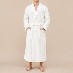La boutique du peignoir Peignoir Homme Polaire - Velours Col Châle, Blanc