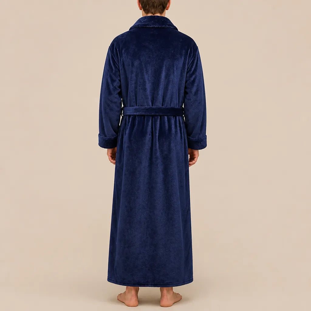 La boutique du peignoir Peignoir Homme Polaire - Velours Col Châle, Bleu Marine
