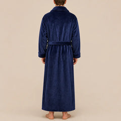 La boutique du peignoir Peignoir Homme Polaire - Velours Col Châle, Bleu Marine