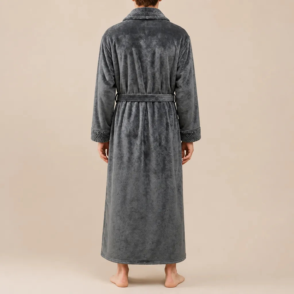 La boutique du peignoir Peignoir Homme Polaire - Velours Col Châle, Gris