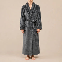 La boutique du peignoir Peignoir Homme Polaire - Velours Col Châle, Gris