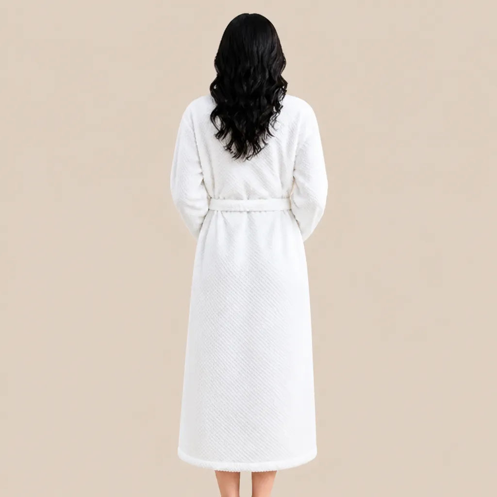 La boutique du peignoir Peignoir Long Femme - en Polaire Épaisse, Blanc