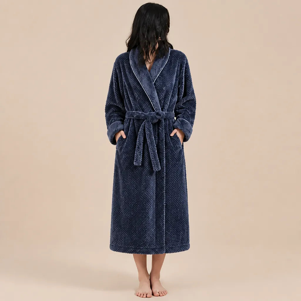 La boutique du peignoir Peignoir Long Femme - en Polaire Épaisse, Gris Anthracite