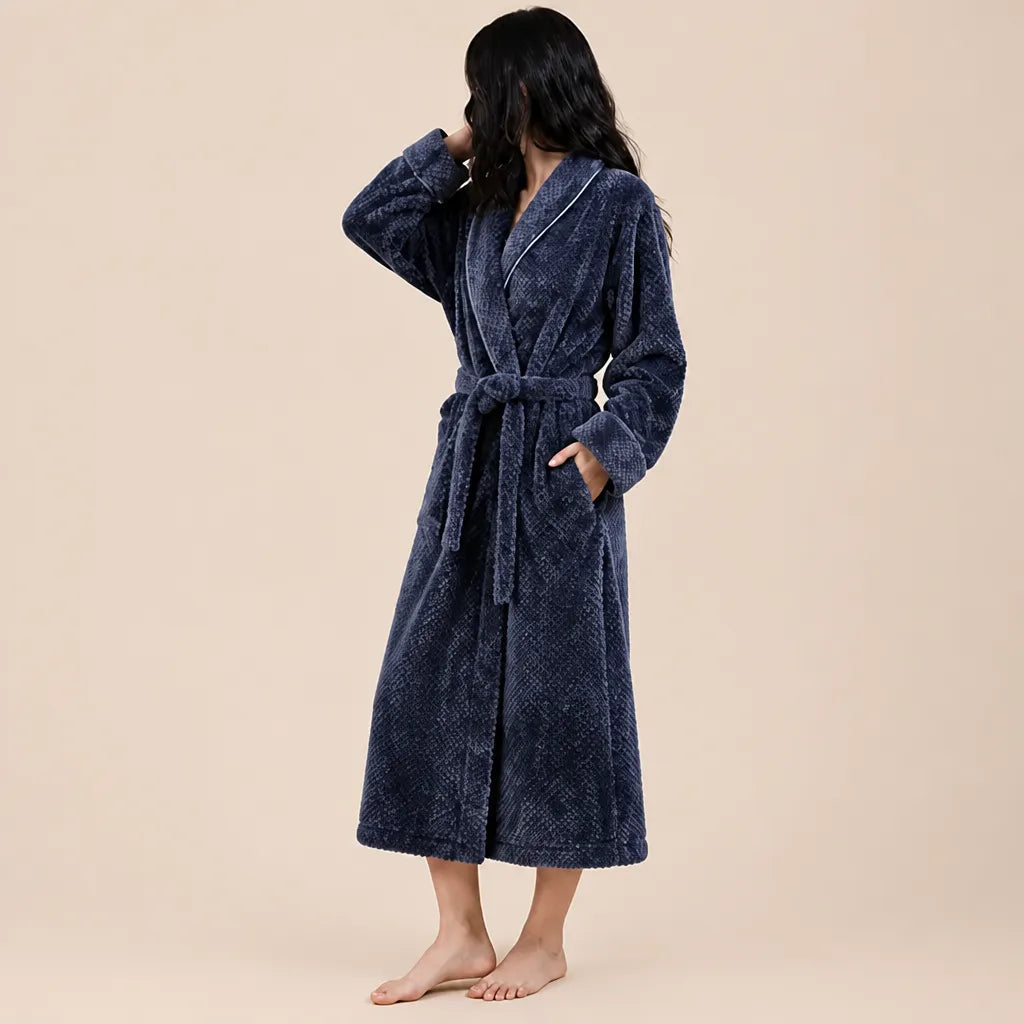 La boutique du peignoir Peignoir Long Femme - en Polaire Épaisse, Gris Anthracite