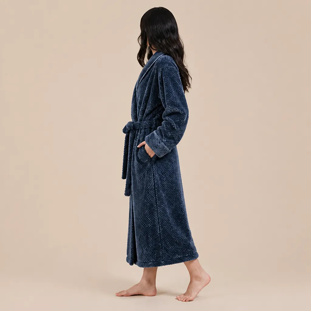 La boutique du peignoir Peignoir Long Femme - en Polaire Épaisse, Gris Anthracite
