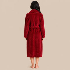La boutique du peignoir Peignoir Long Femme - en Polaire Épaisse, Rouge Cerise