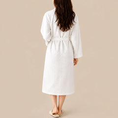 La boutique du peignoir Peignoir Nid d'Abeille Femme - Long et Léger, Blanc