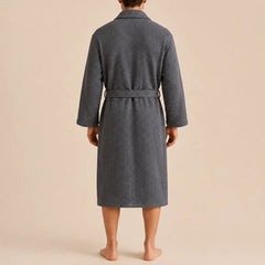 La boutique du peignoir Peignoir Nid d'Abeille - Unisexe Côtelé en Coton, Gris Anthracite
