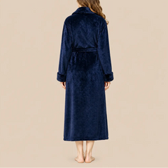 La boutique du peignoir Peignoir Velours Femme - Col Châle, Bleu Marine