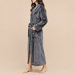 La boutique du peignoir Peignoir Velours Femme - Col Châle, Gris