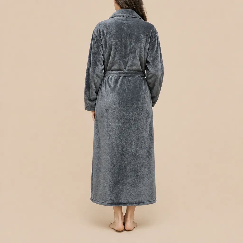 La boutique du peignoir Peignoir Velours Femme - Col Châle, Gris