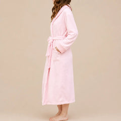 La boutique du peignoir Peignoir Velours Femme - Col Châle, Rose Poudré