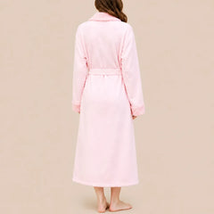 La boutique du peignoir Peignoir Velours Femme - Col Châle, Rose Poudré