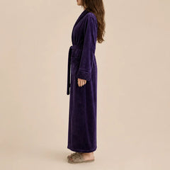 La boutique du peignoir Peignoir Velours Femme - Col Châle, Violet Prune