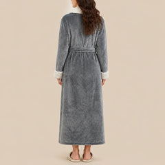 La boutique du peignoir Peignoir Velours Femme - Col Fausse Fourrure, Gris